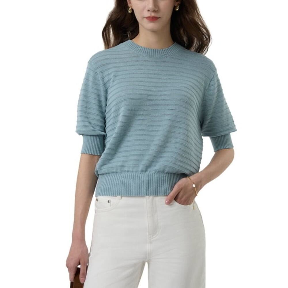 Frye Women's Short Sleeve Sweater Size XL Blue